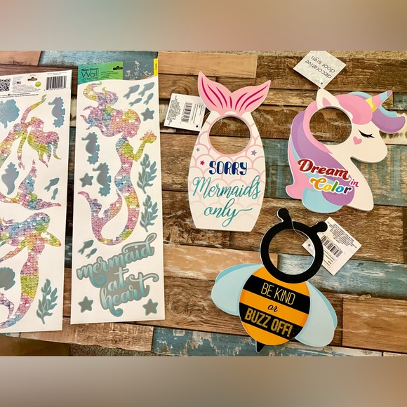 Rainbow Mermaid Wall Decor decals 
Bright Fun door knob sayings - Picture 7 of 7